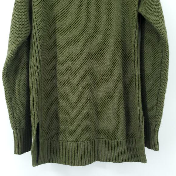 Ana Essential Boho Forest Green Chunky Knit LongSleeve CrewNeck Tunic Sweater XS - Picture 3 of 10